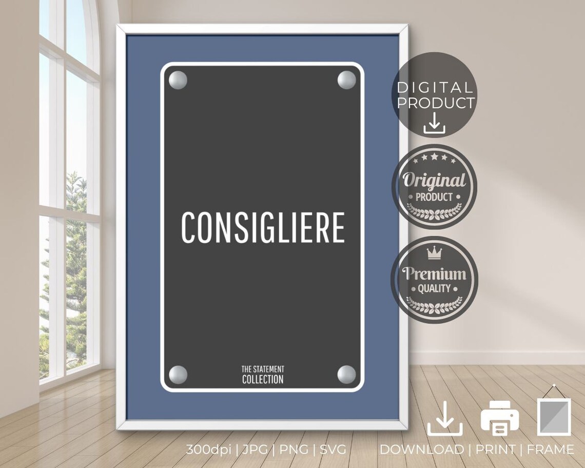 Consigliere The Godfather Black Metal Plaque Quote Movie Fan Poster - Image 3