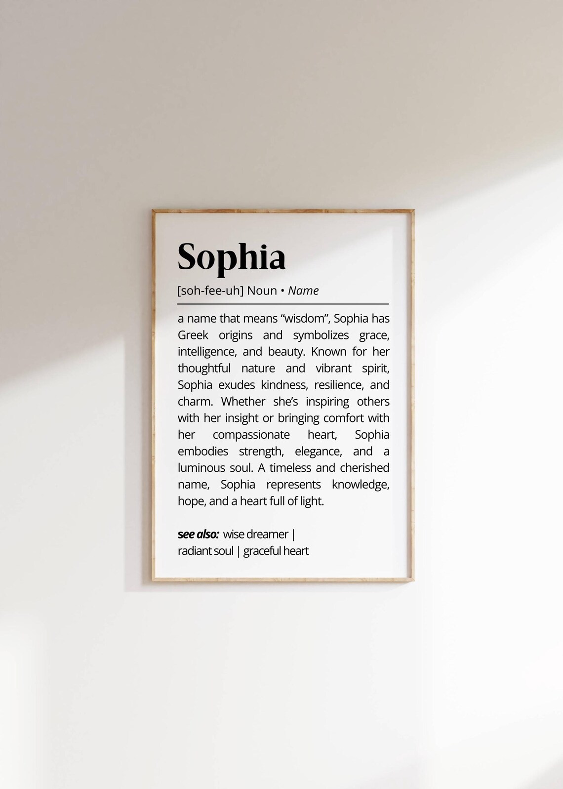 Sophia Name Definition Typography Art Print