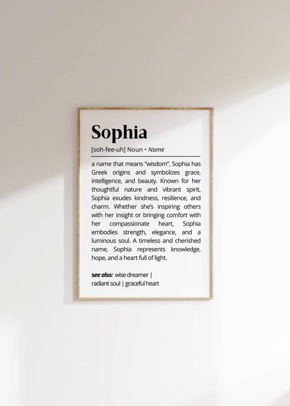 Sophia Name Definition Typography Art Print