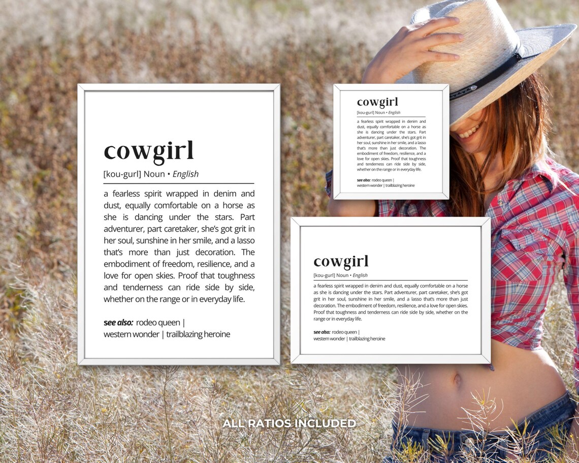 Cowgirl Definition Art Print, Funny Western Decor - Image 3