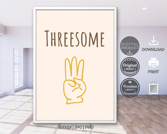 Threesome Cute Wall Decor Wall Art Retro Print Trendy Wall Art Eclectic Artwork Wall Art For Living Room Drawn Wall Art Minimalist Posterart
