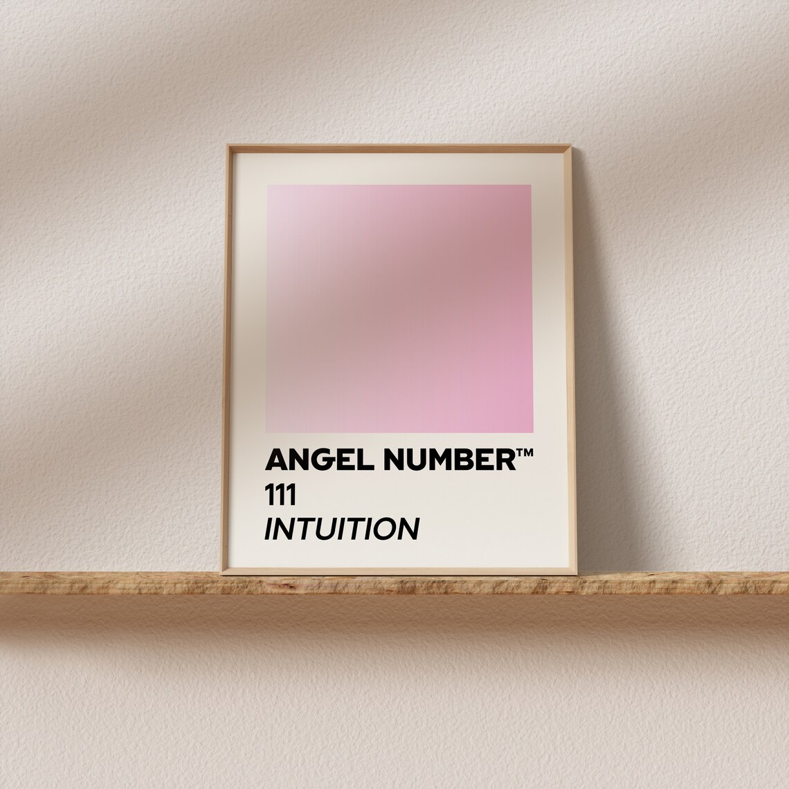 Angel Number 111 Intuition Pink Gradient Aura Spiritual Quote Poster - Image 2