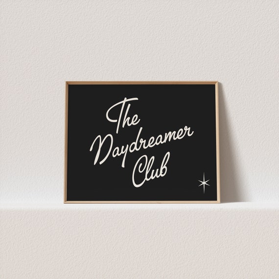 The Daydreamer Club, Retro Typography Wall Art