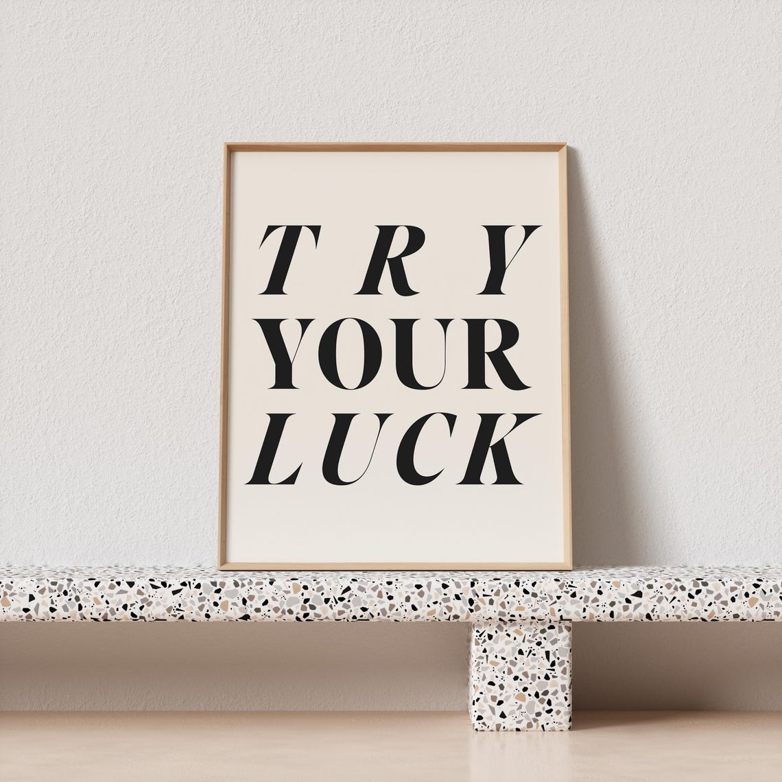 Try Your Luck Bold Serif Quote Poster with Retro Vegas Style - Image 4