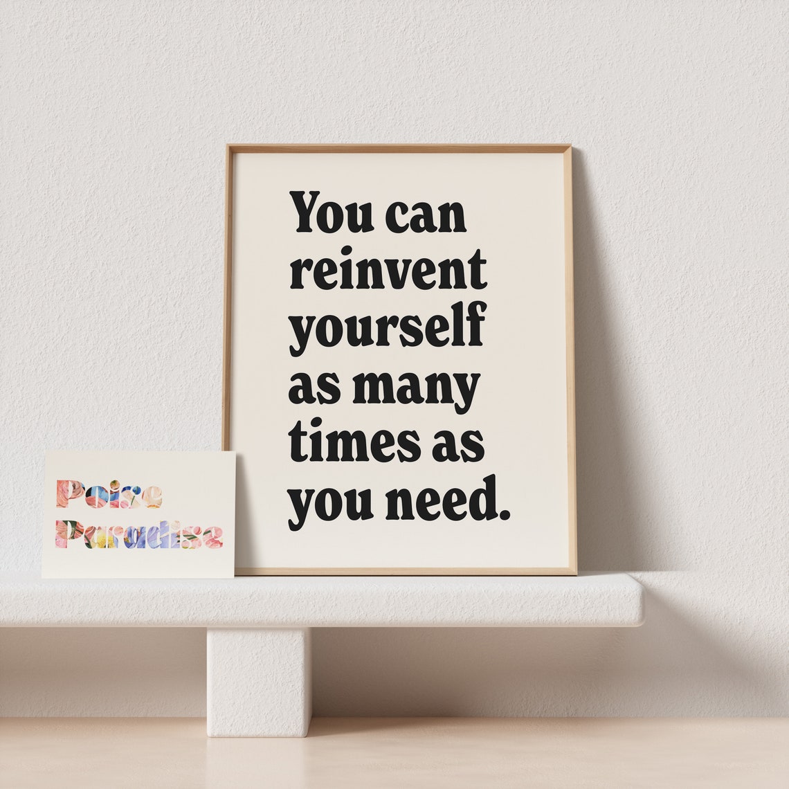 You Can Reinvent Yourself Black Retro Serif Inspirational Poster - Image 3