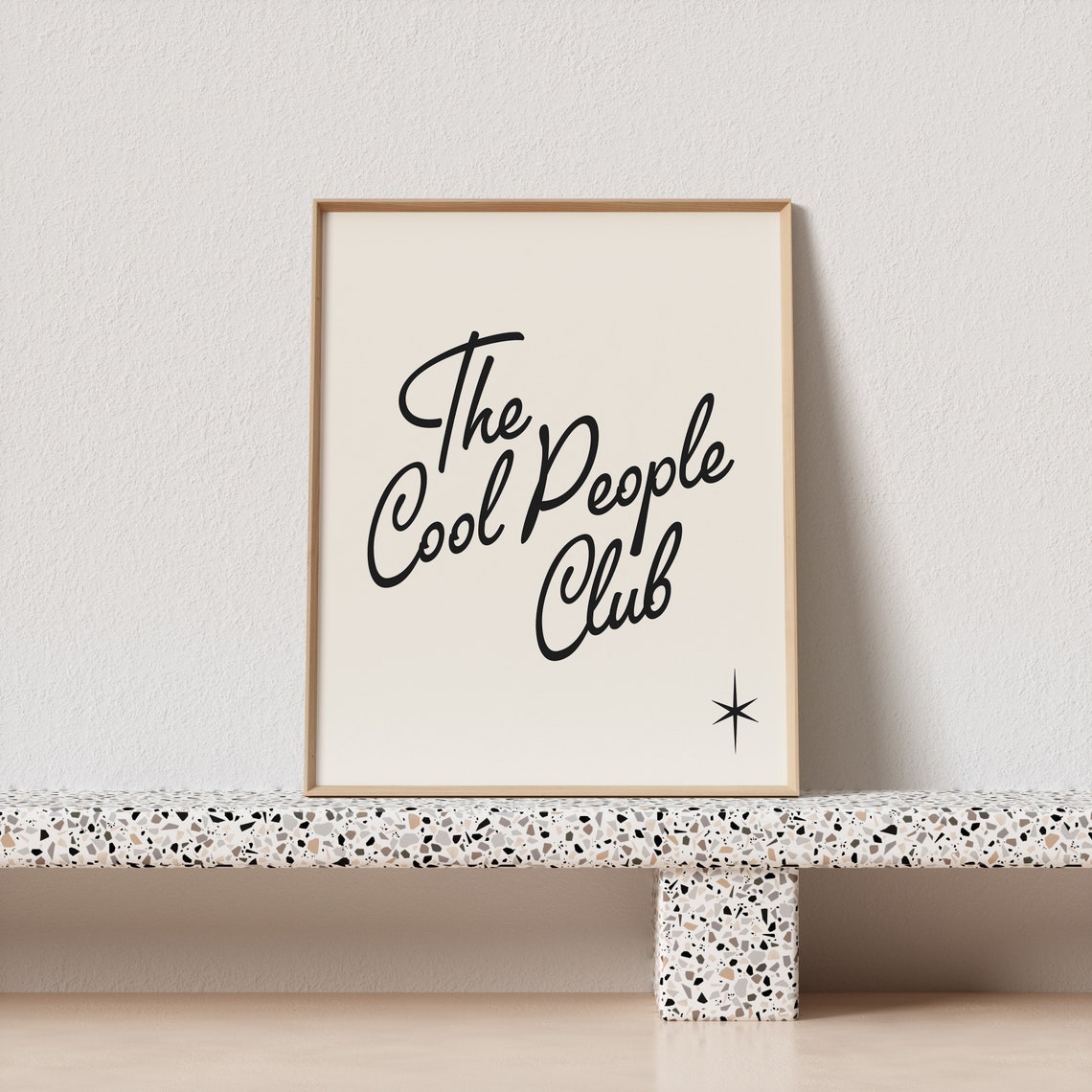 The Cool People Club Script Typography Vintage Style Art Poster - Image 3