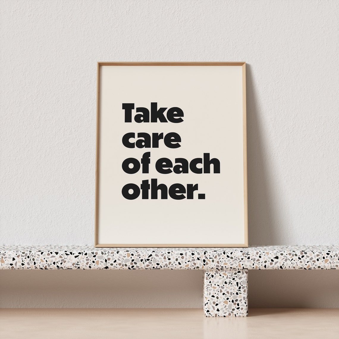 Take Care Of Each Other Bold Retro Typography Portrait Poster - Image 3