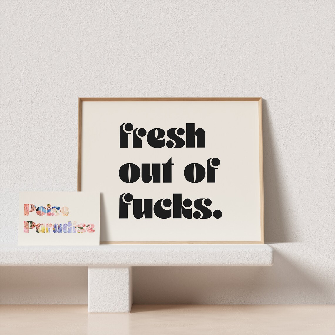 Retro Fresh Out Of Fucks Typography Art Print - Image 4