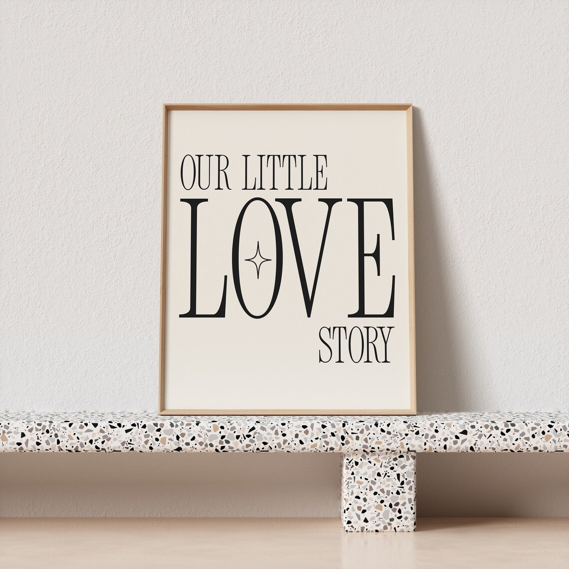 Our Little Love Story Cream Typography Poster Elegant Black Serif Art - Image 4