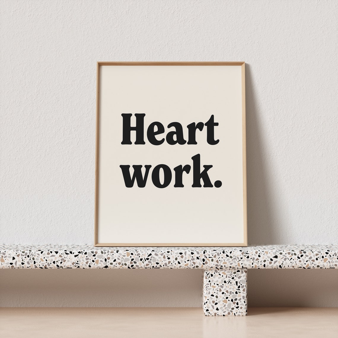 Heart Work Bold Serif Typography Passion Quote Creative Art Poster - Image 3