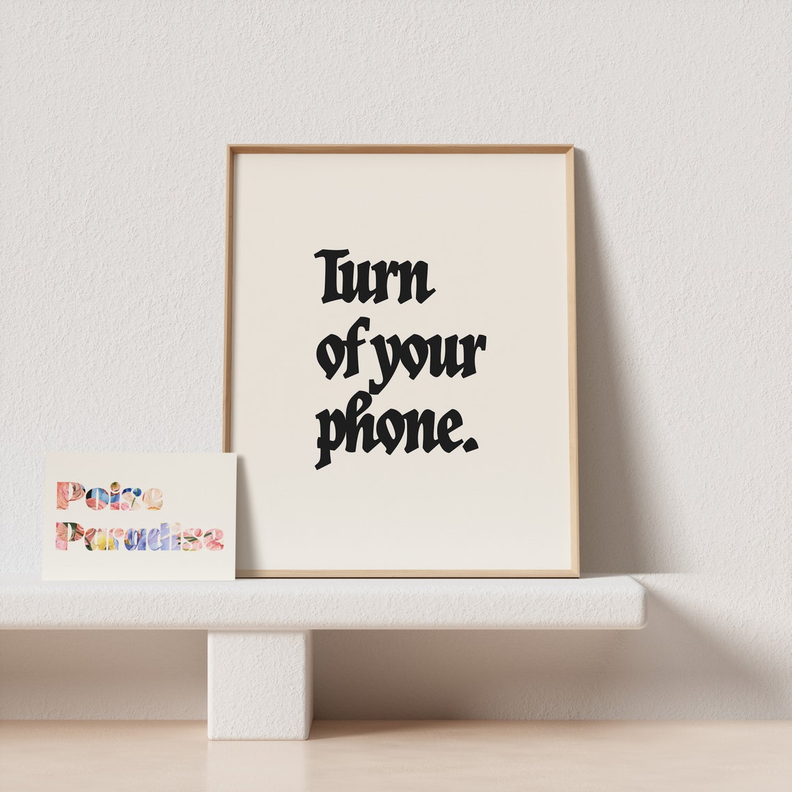 Turn Of Your Phone Gothic Type Digital Detox Humor Poster For Offices - Image 4