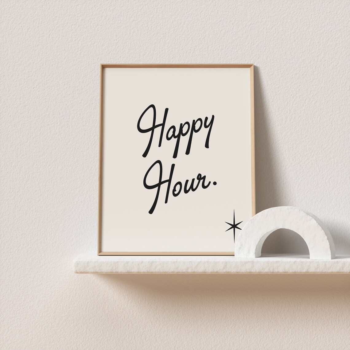 Happy Hour Mid-Century Typography Art Print - Image 3
