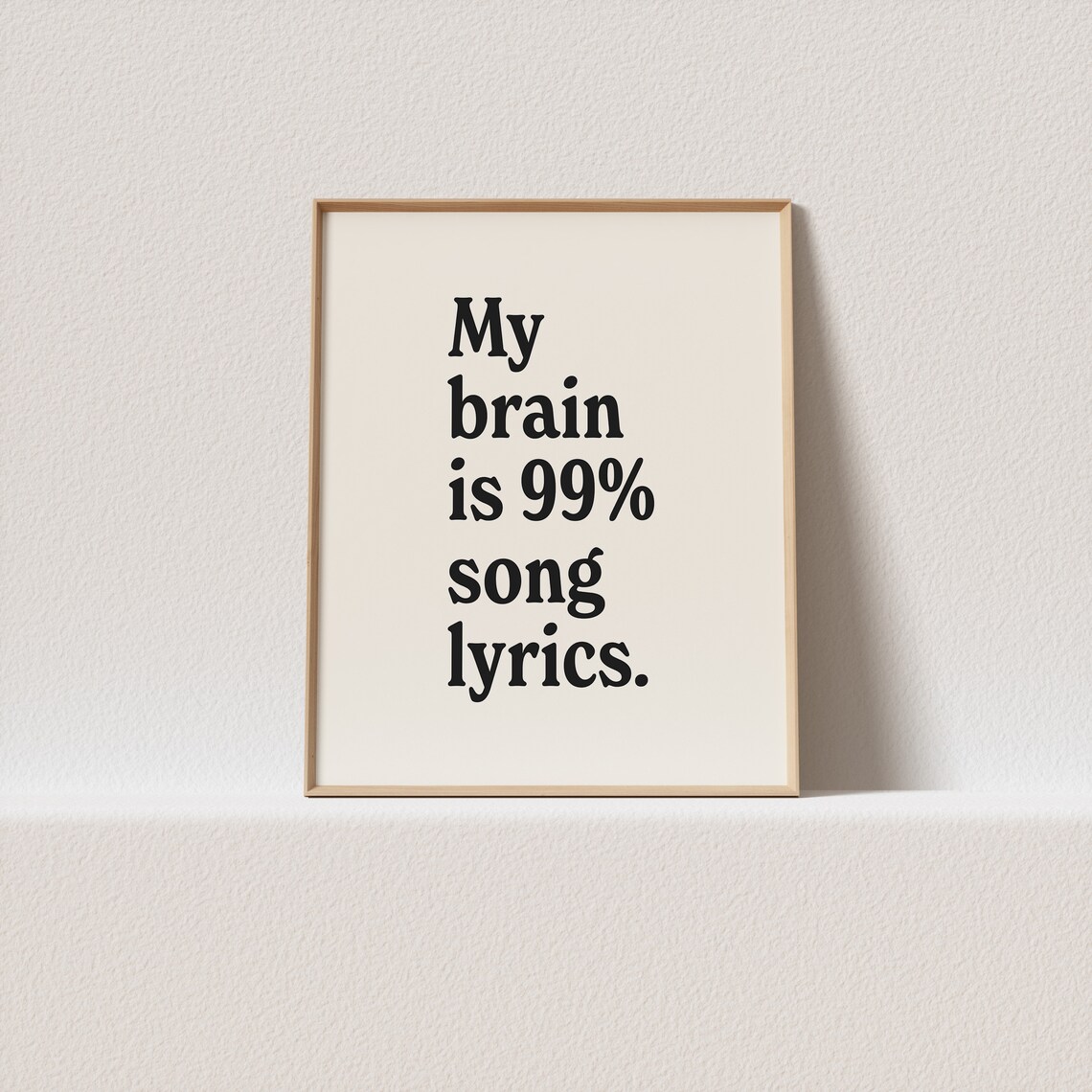 My Brain Is 99 Song Lyrics Retro Typography Art Print