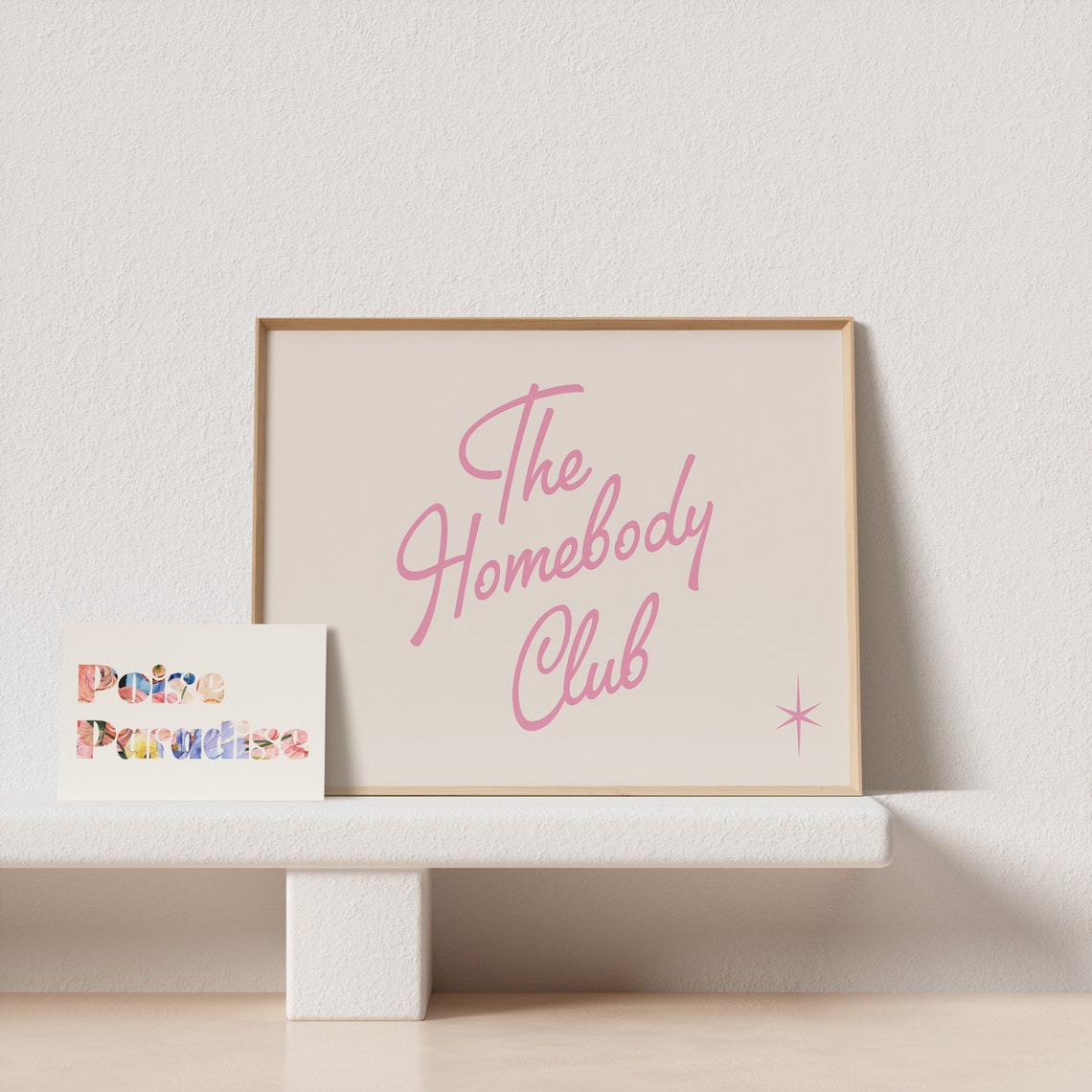 The Homebody Club Pink Script Quote Poster For Cozy Bedroom Walls - Image 4