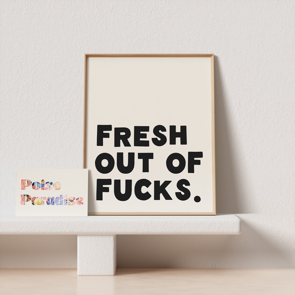 Fresh Out Of Fucks Bold Black Cheeky Humor Typography Poster - Image 4