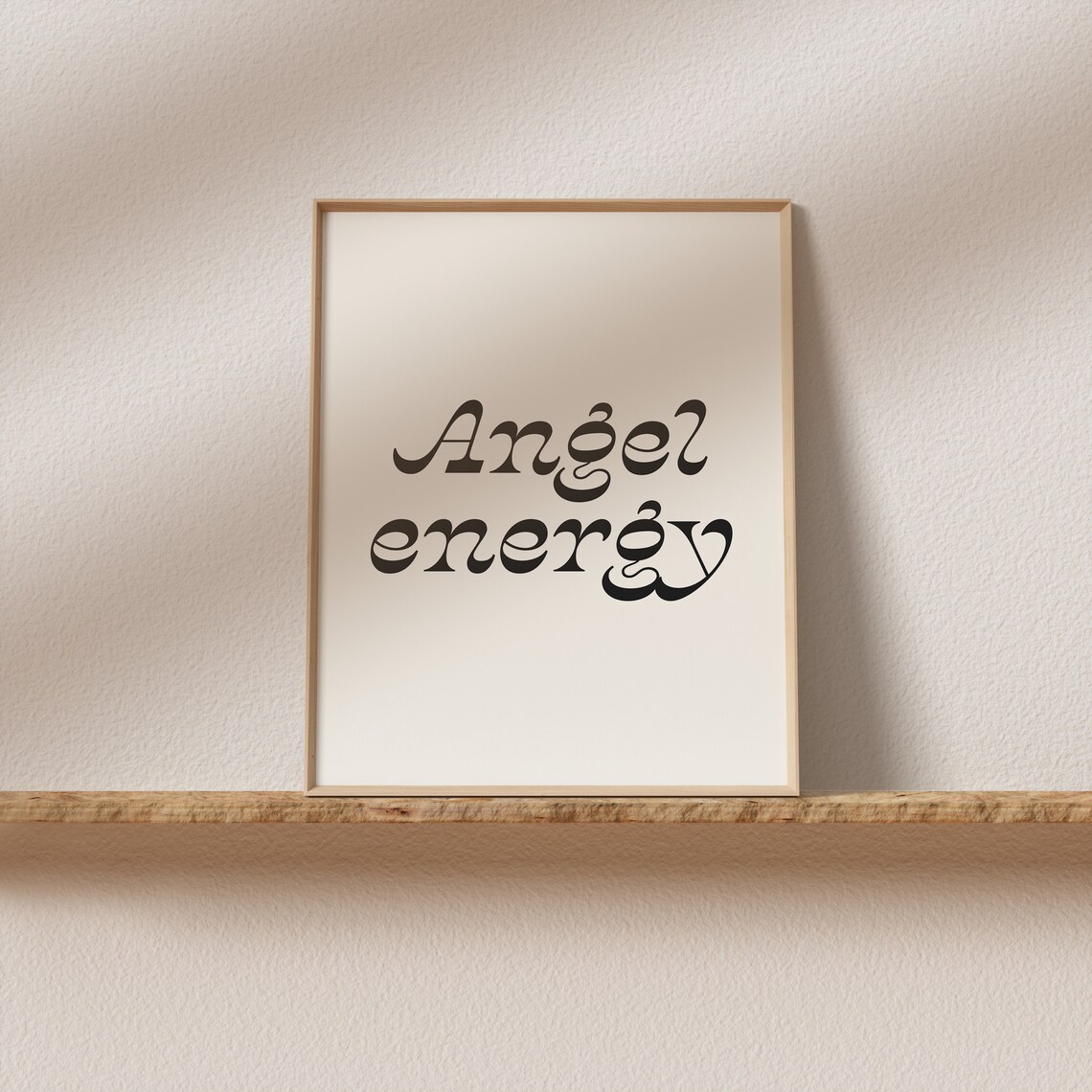 Angel Energy Flowing Black Script Minimalist Spiritual Quote Poster - Image 2