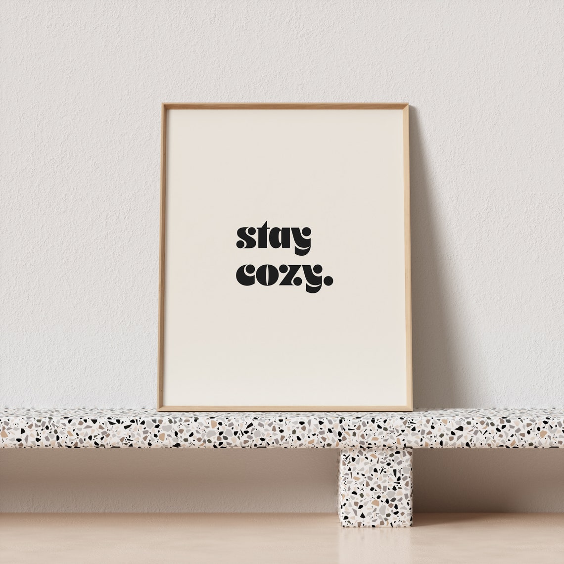 Stay Cozy Groovy Lowercase Typography Comfort Quote Restful Poster - Image 3