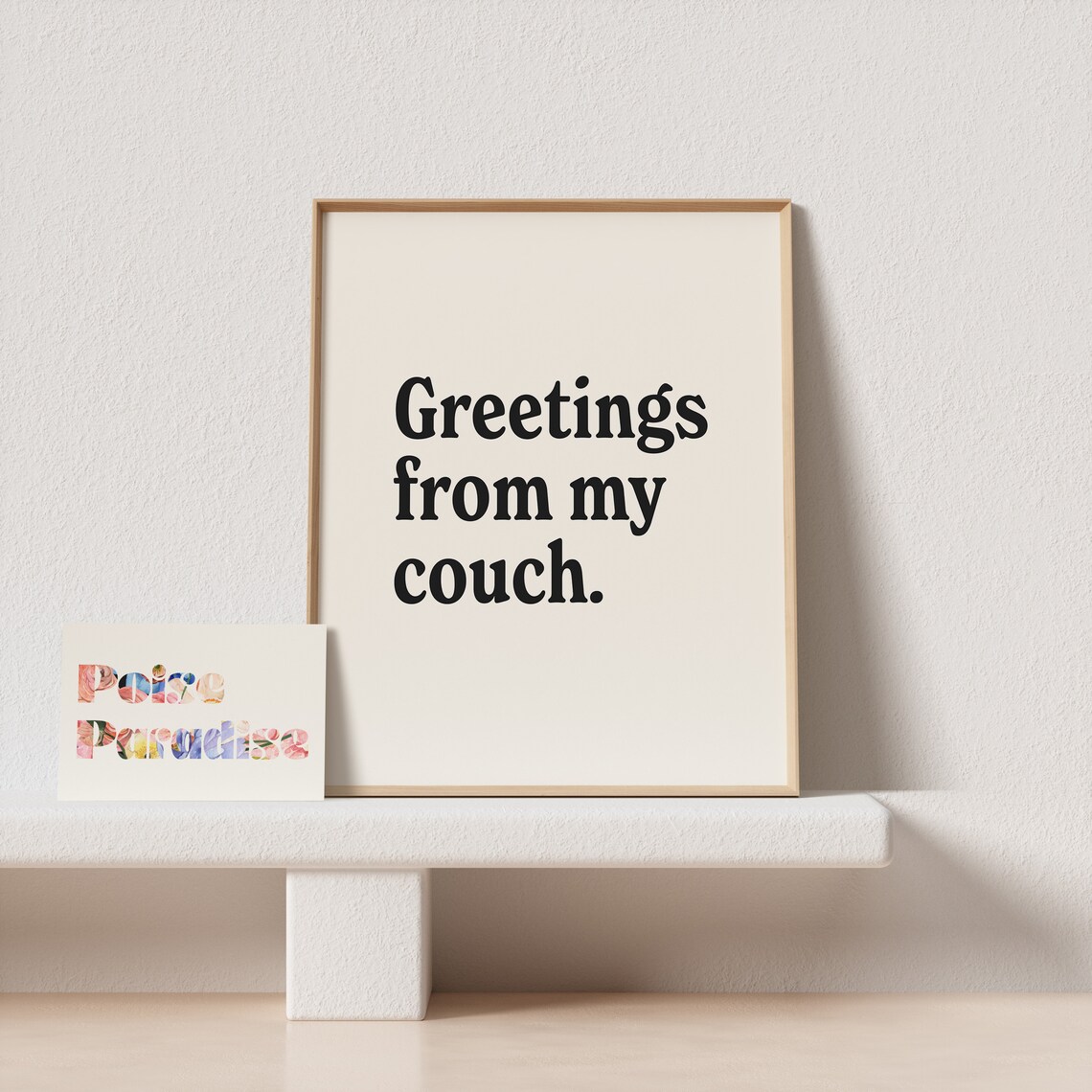 Greetings From My Couch Retro Typography Art Print - Image 4