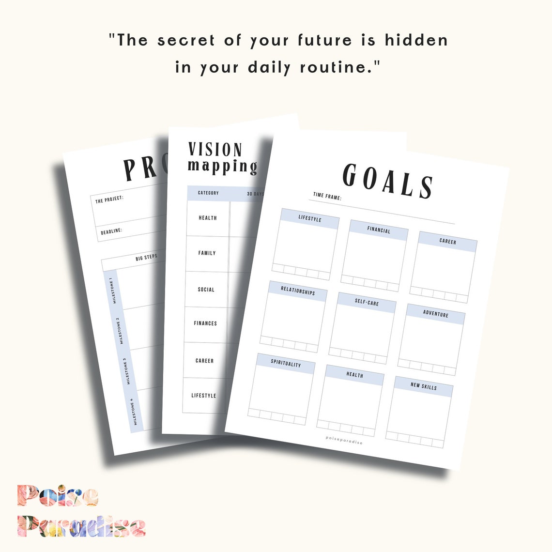 Planner Essentials Printable Set Daily Weekly Monthly Overview Print - Image 4