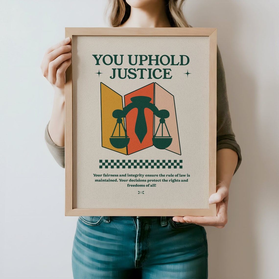 You Uphold Justice Scales Retro Law Gift Appreciation Quote Poster - Image 3
