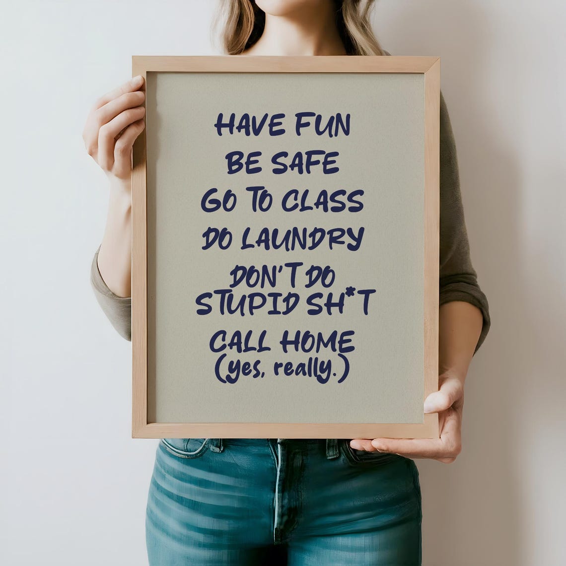 Have Fun Be Safe Funny Dorm Rules College Gift Typography Poster - Image 4