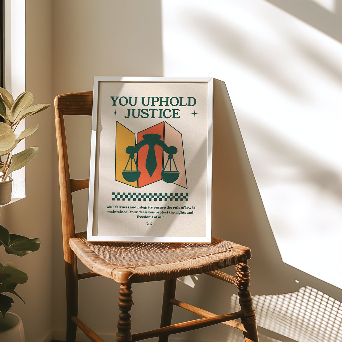 You Uphold Justice Scales Retro Law Gift Appreciation Quote Poster - Image 2