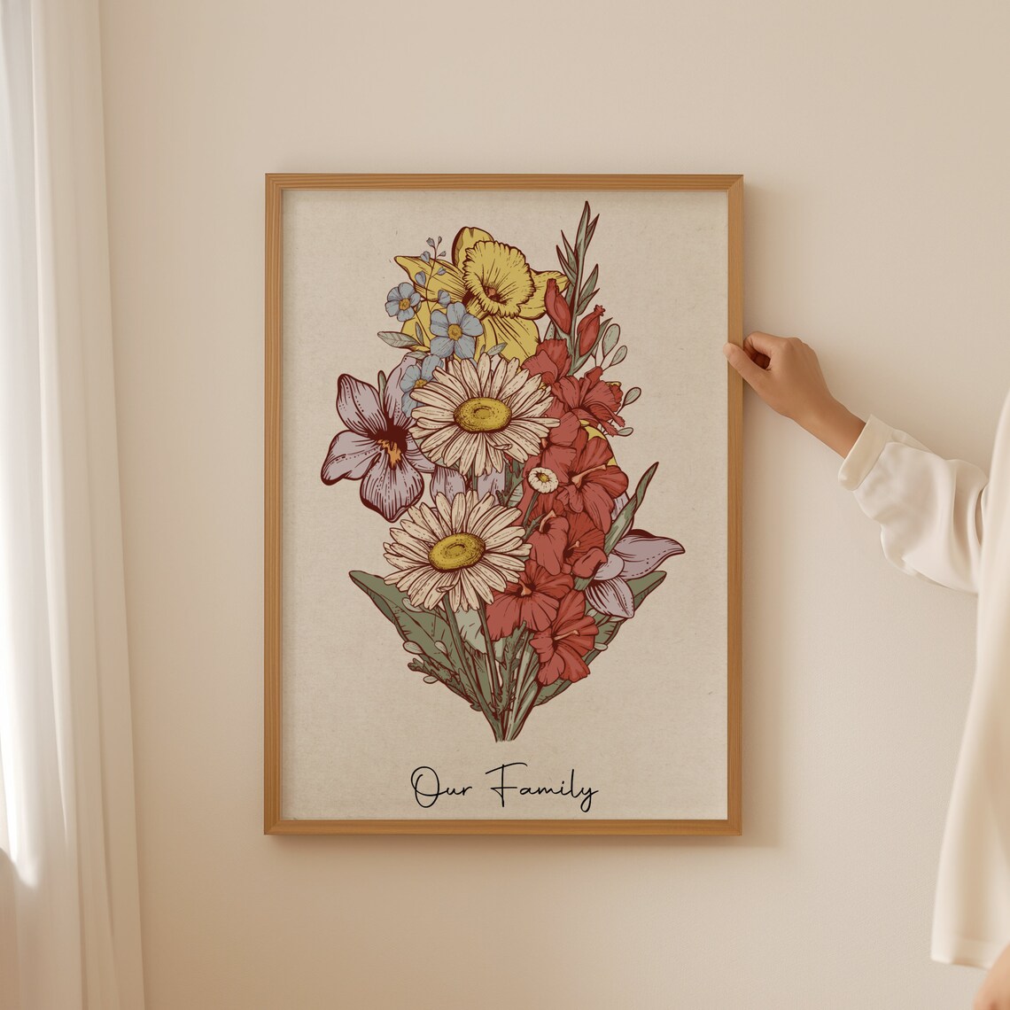 Personalized Grandma Birth Month Flower Garden Art Print - Image 3