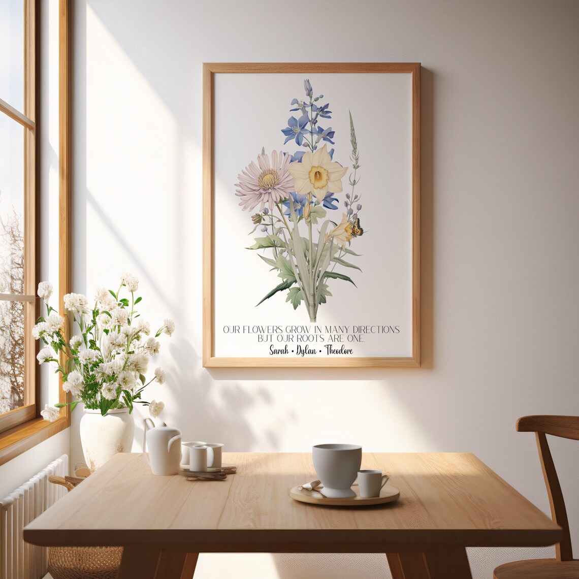 Grandmas Garden Watercolor Bouquet Rose Delphinium Daisy Poster - Image 4
