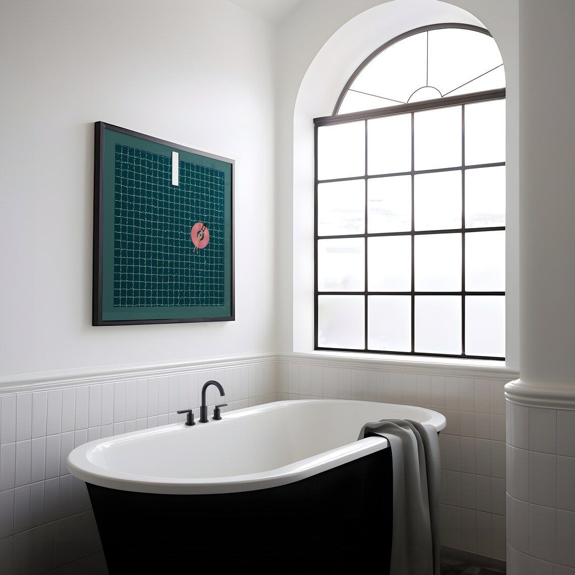 Swimming Pool Print, Woman Floating in Water - Image 2