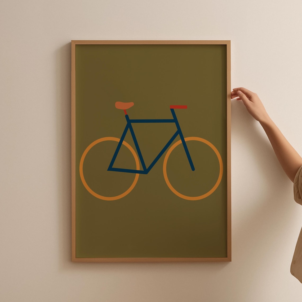 Line Art Bicycle Poster, Modern Minimalist Retro Bike