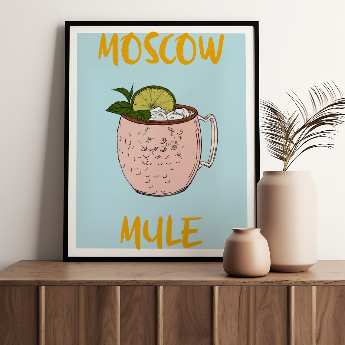 Moscow Mule Cocktail Copper Mug Pop Art Colorful Bar Cart Poster - Image 3