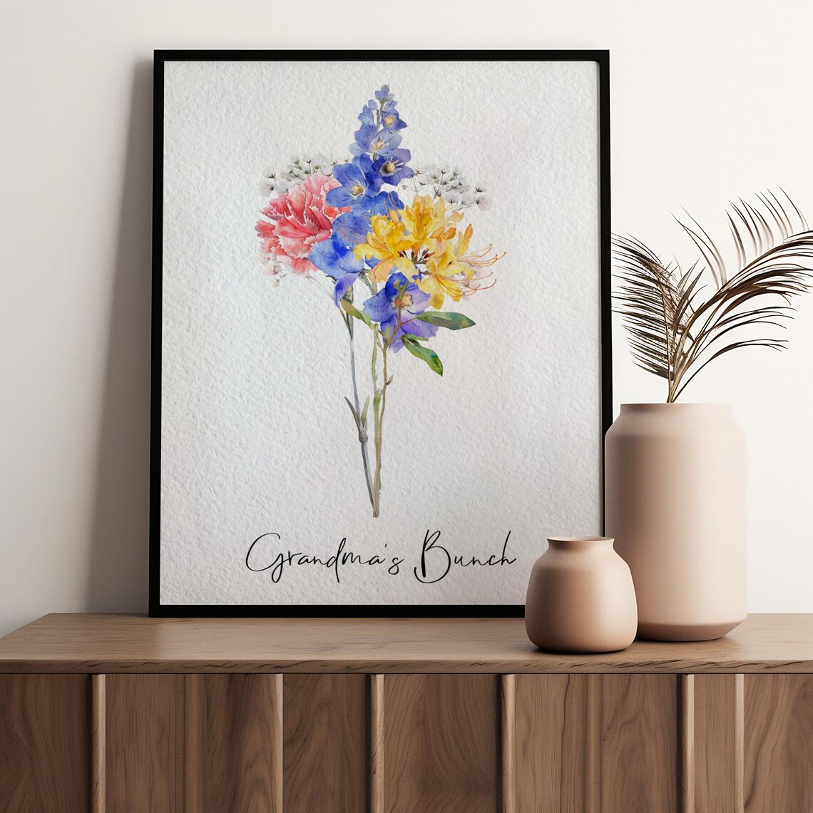 Family Birth Flower Bouquet Personalized Floral Art Print - Image 4