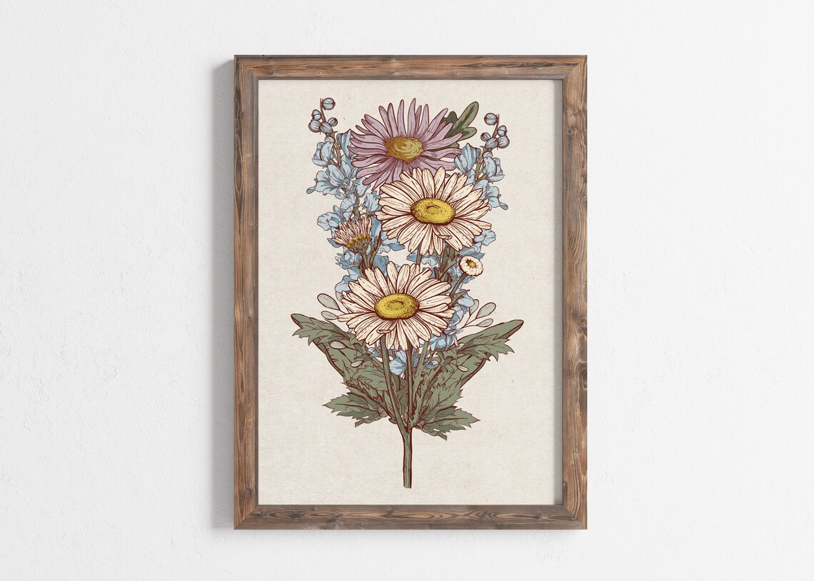 Birth Flower Bouquet Personalized Garden Print - Image 3