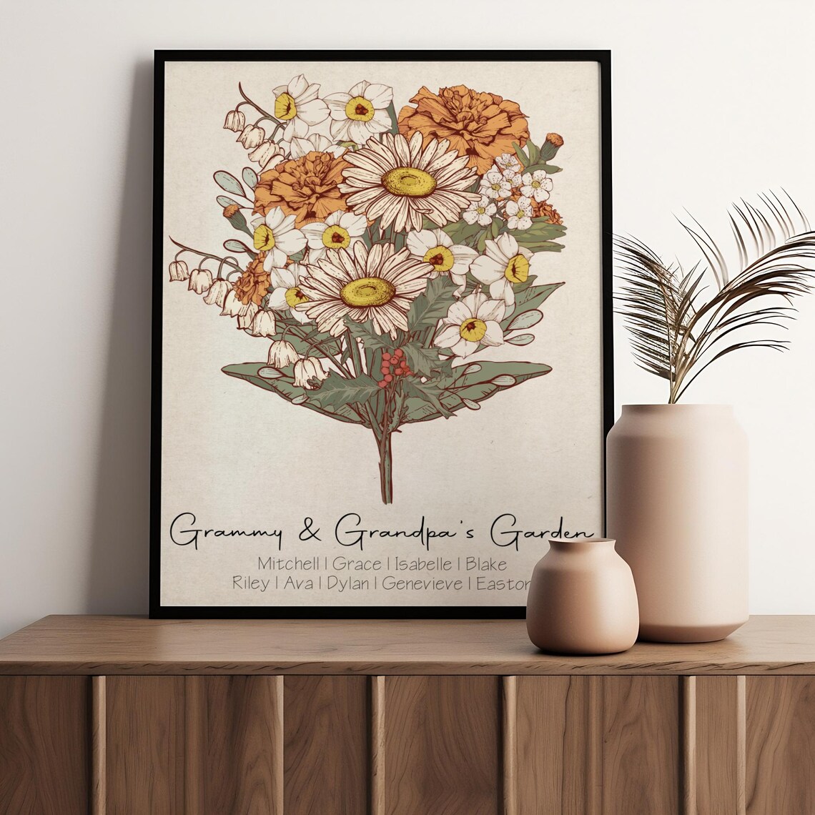 Birth Flower Bouquet Grandmas Garden Art Print - Image 2