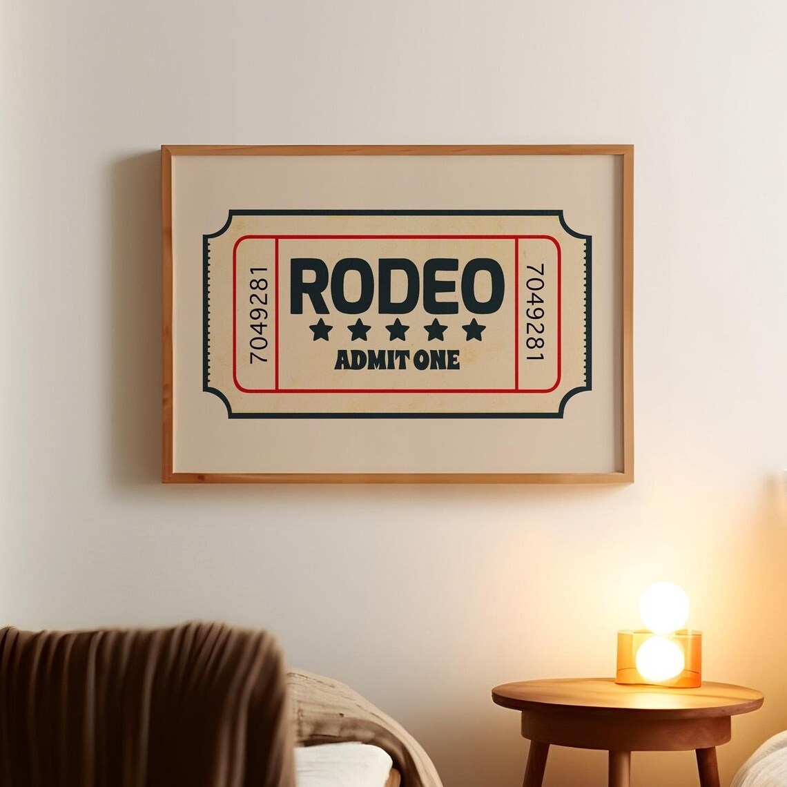 Rodeo Ticket Vintage Western Poster, Wild West