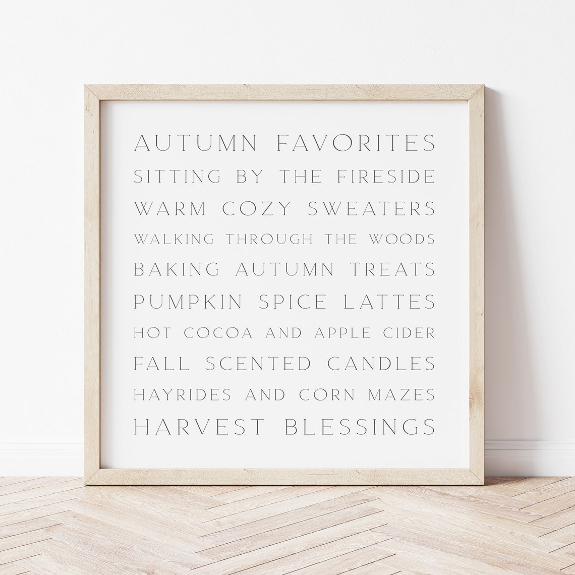 Autumn Favorites Cozy Fall Bucket List Typography Sign Poster - Image 4