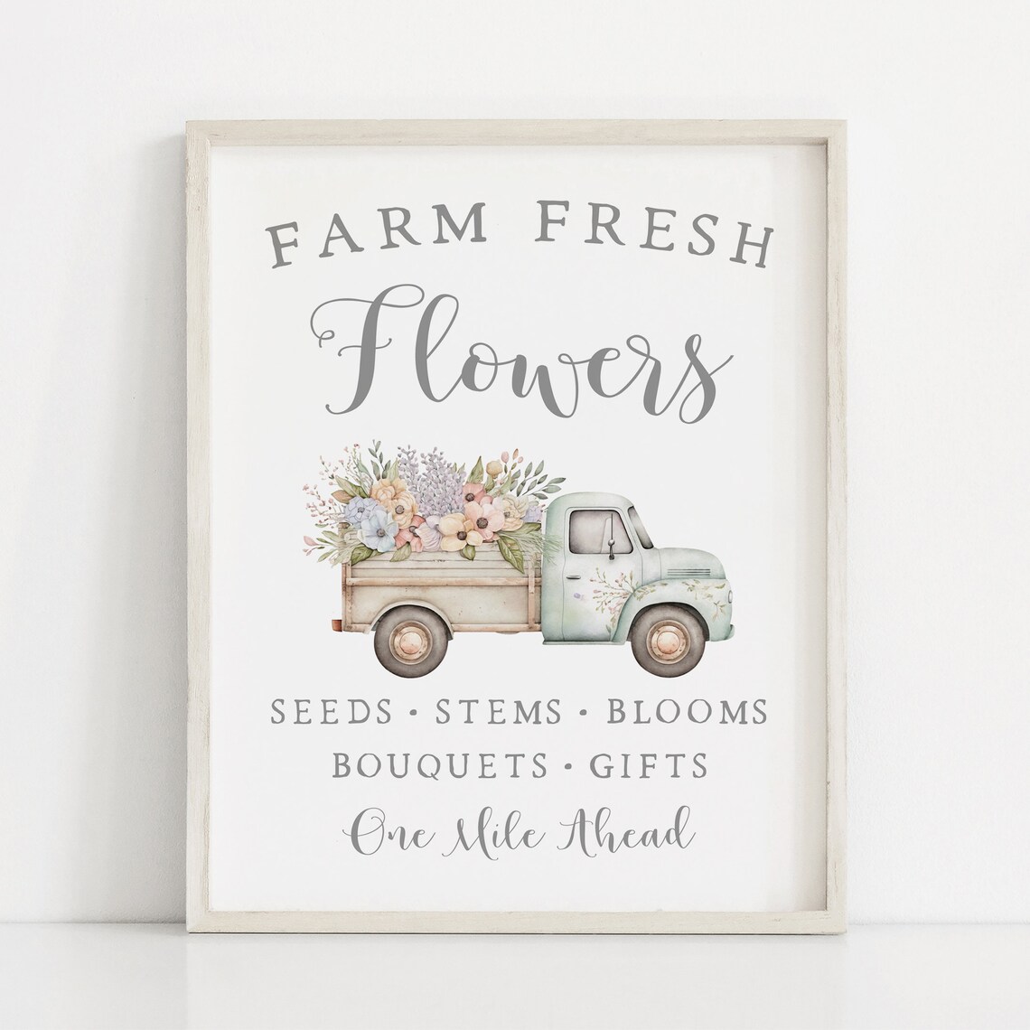 Farm Fresh Flowers Truck Sign, Nostalgic Spring Art Print - Image 4