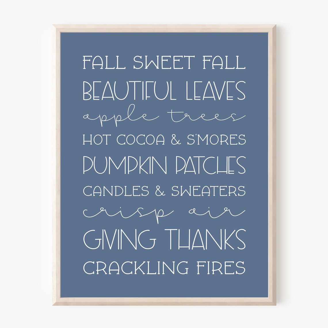 Fall Sweet Fall Autumn Typography Art Print - Image 2