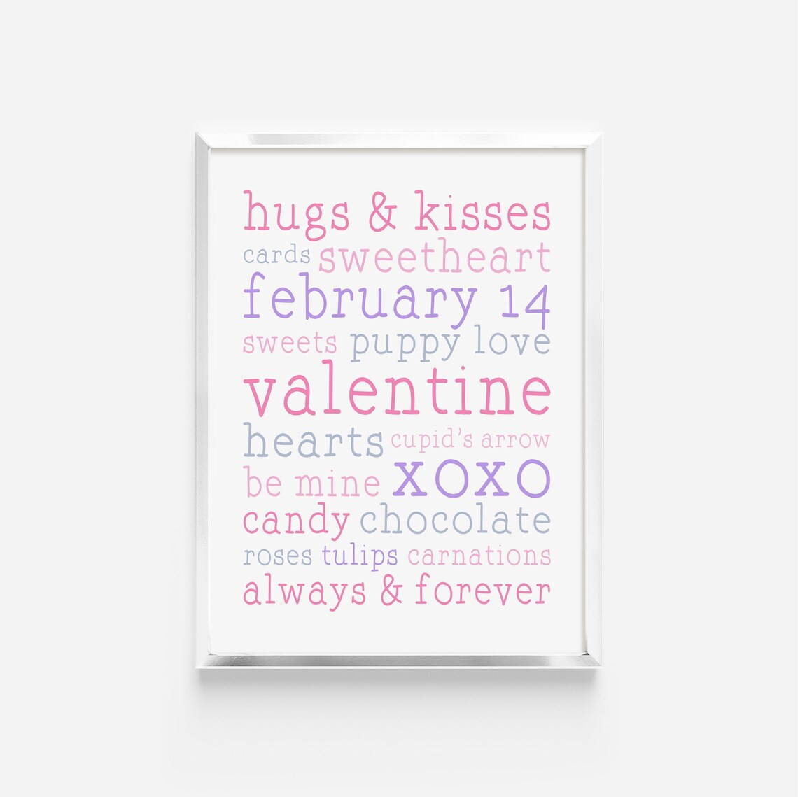 Valentine's Day Words Typography Art Print - Image 2