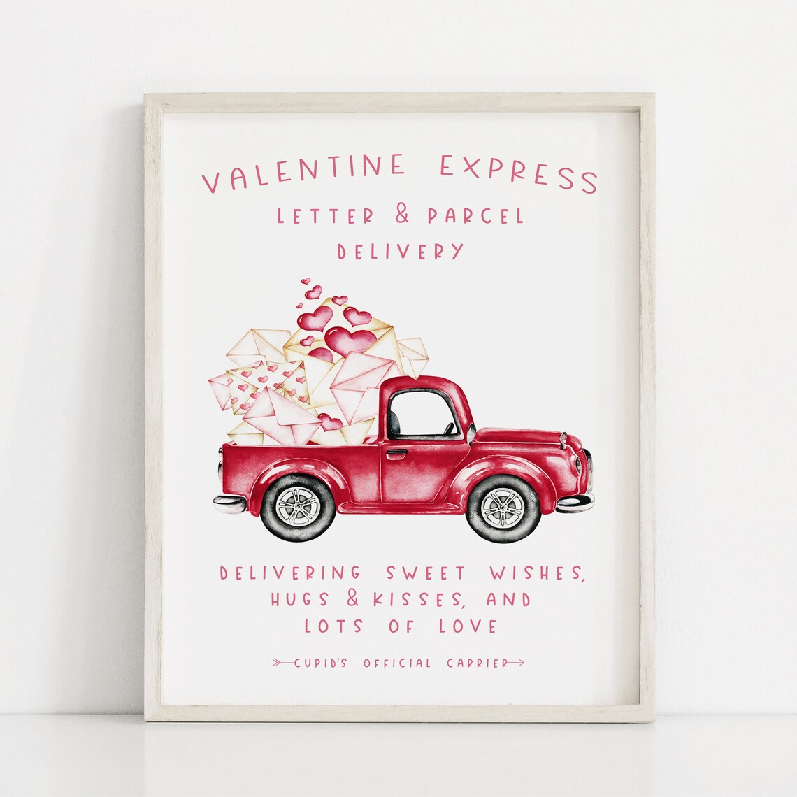 Valentine Delivery Truck Farmhouse Art Print - Image 3