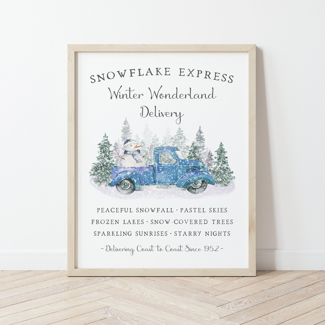 Winter Truck Vintage Farmhouse Christmas Art Print - Image 4