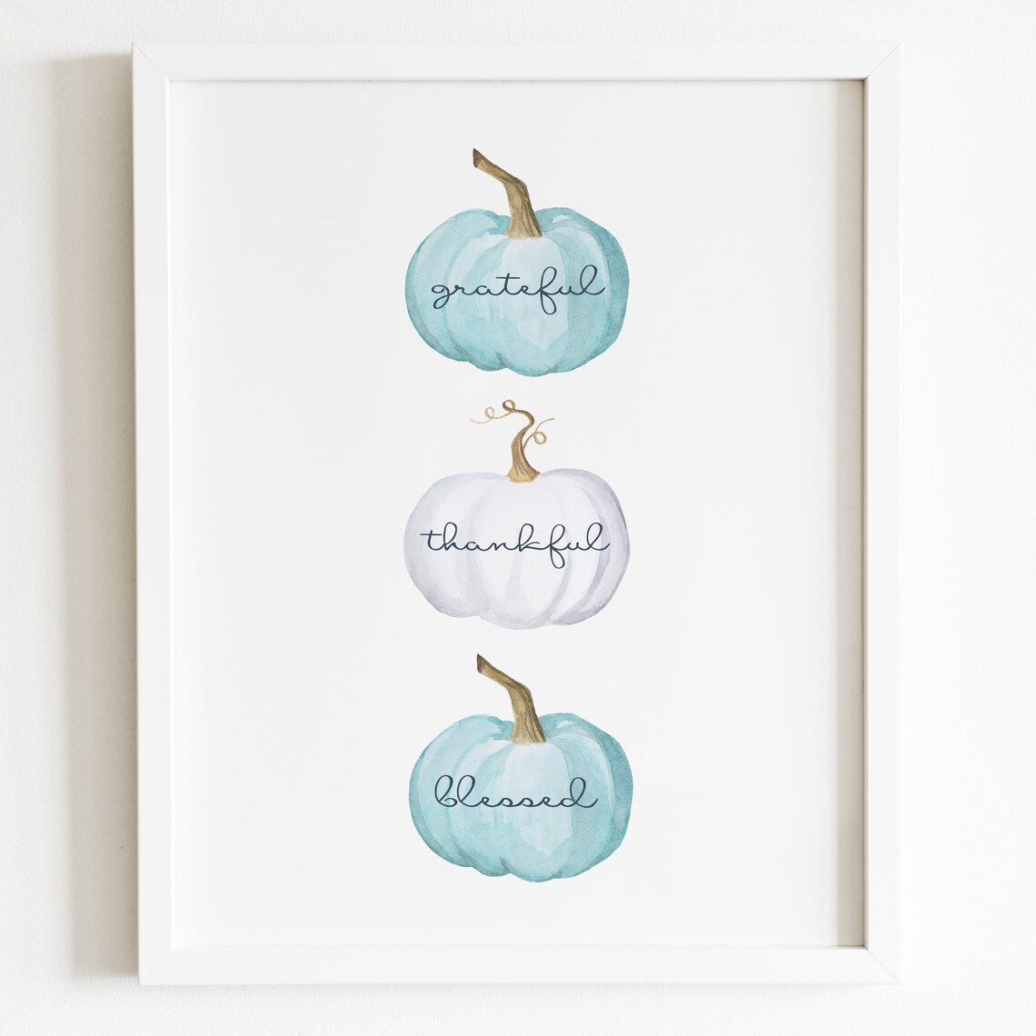 Grateful Thankful Blessed Pumpkins Art Print, Pastel Fall - Image 2
