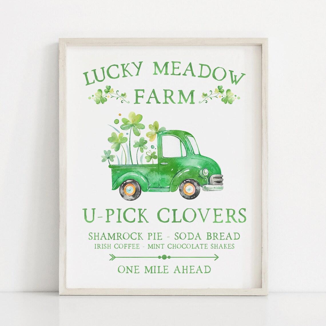 St Patricks Day Clover Truck Sign, Farmhouse Art Print - Image 3