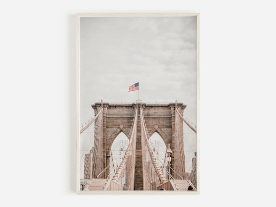 Brooklyn Bridge New York Urban Poster, Modern Decor