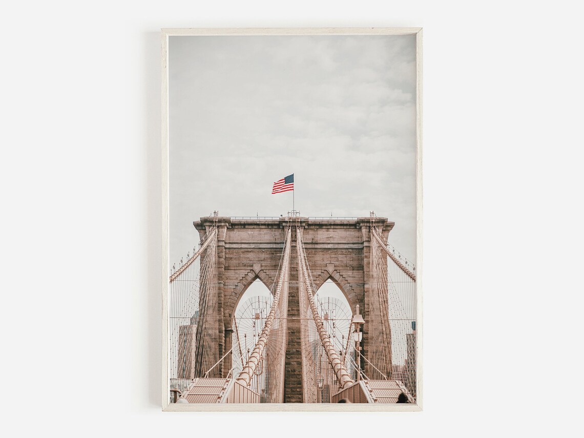Brooklyn Bridge New York Urban Poster, Modern Decor