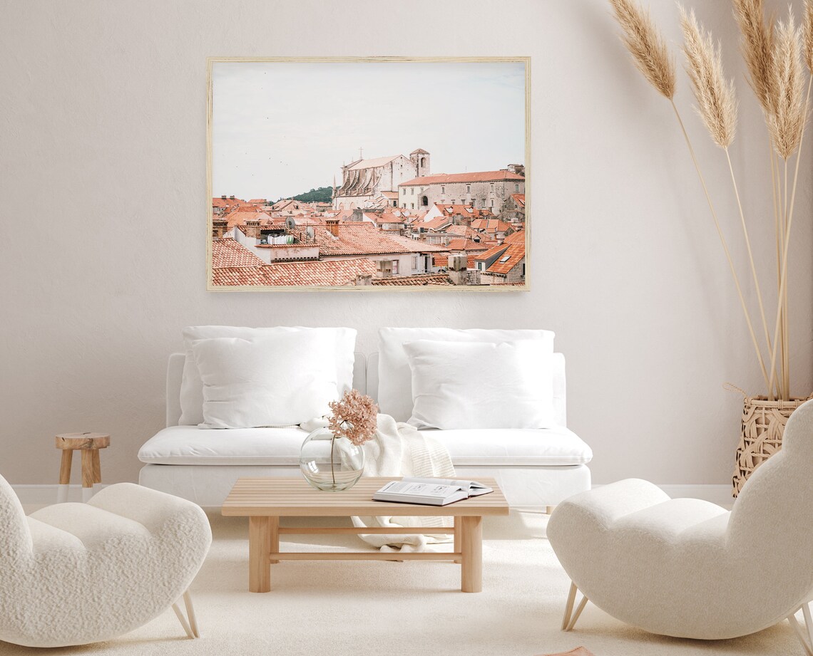 Dubrovnik Red Roofs Old Town Church View Croatia Adriatic Poster - Image 2