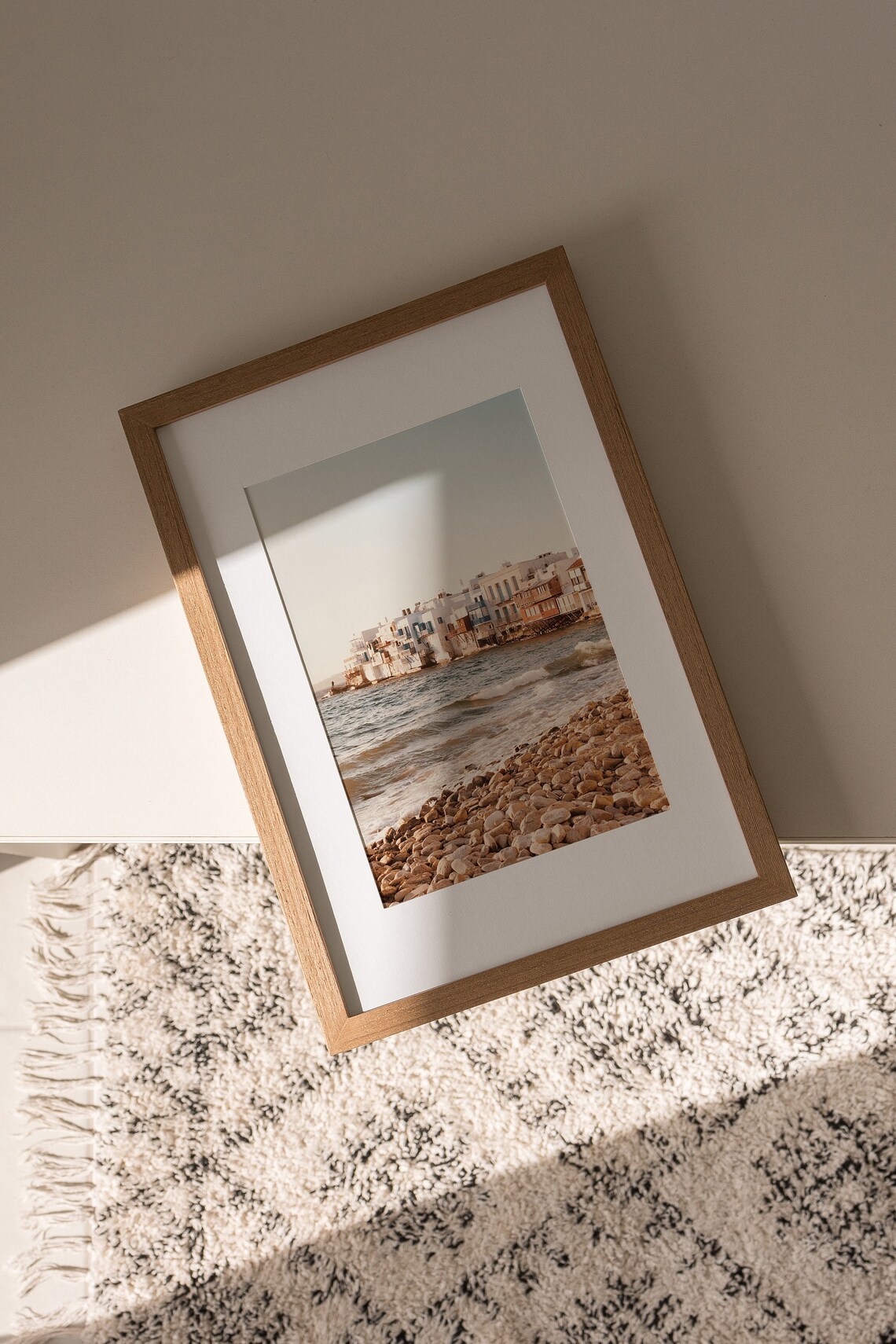Greek Island Whitewashed Seaside Houses Rocky Shore Travel Poster - Image 3