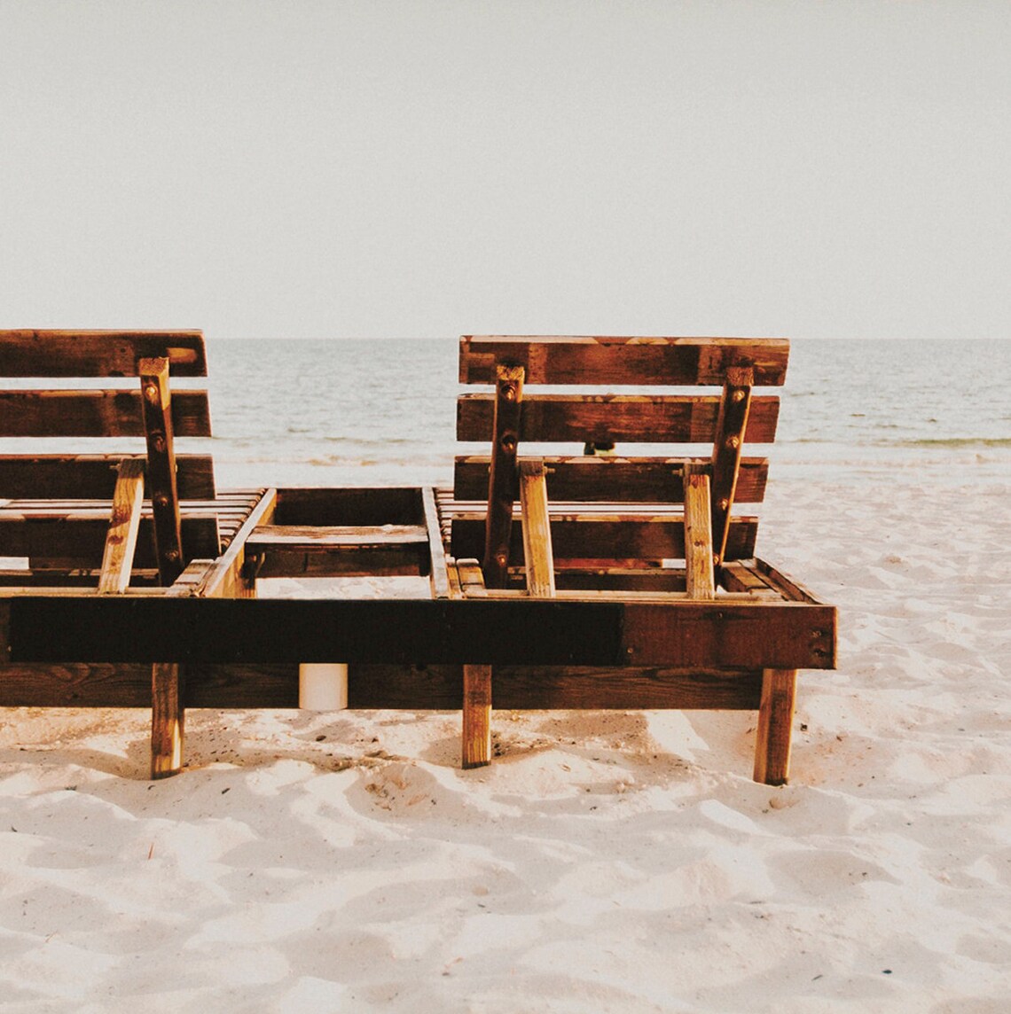 Wooden Beach Chairs Ocean View White Sand Relaxation Travel Poster - Image 2