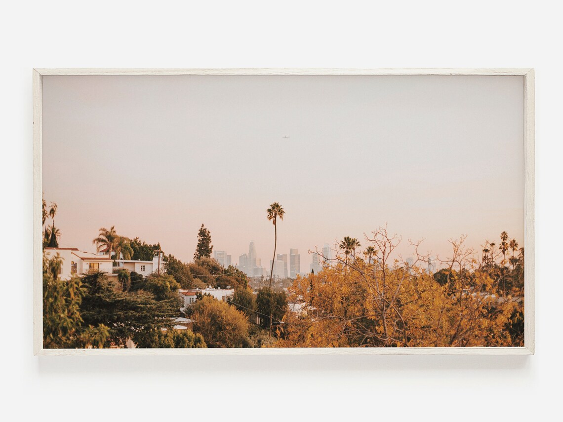 Hollywood California Sunset Art Print, City View