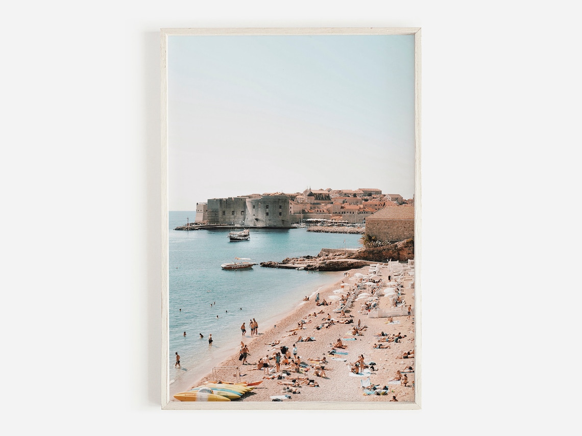 Croatia Coast Dubrovnik Beach Coastal Art Print